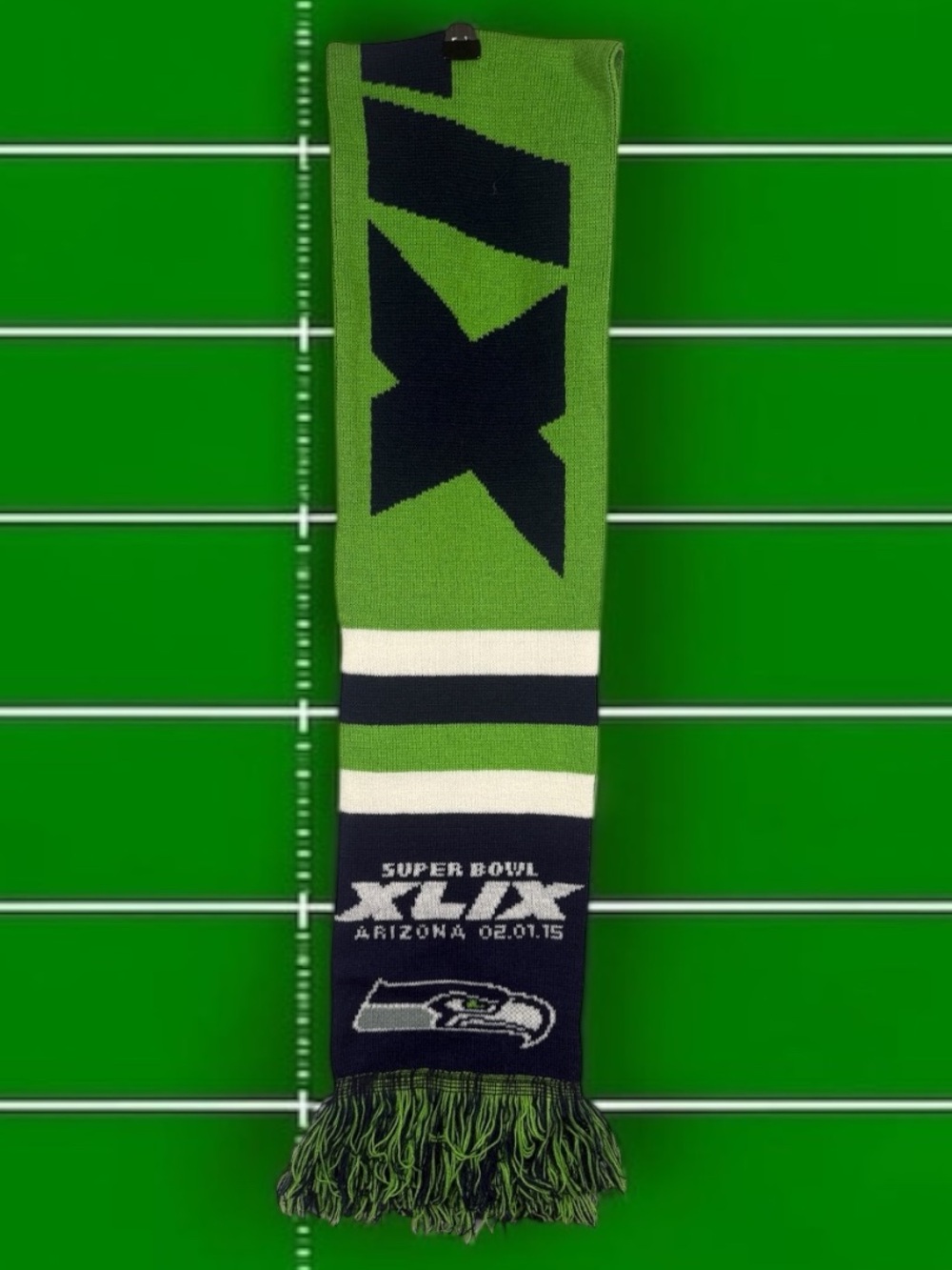 NFL Seattle Seahawks Green & Navy Super Bowl XLIX Scarf
